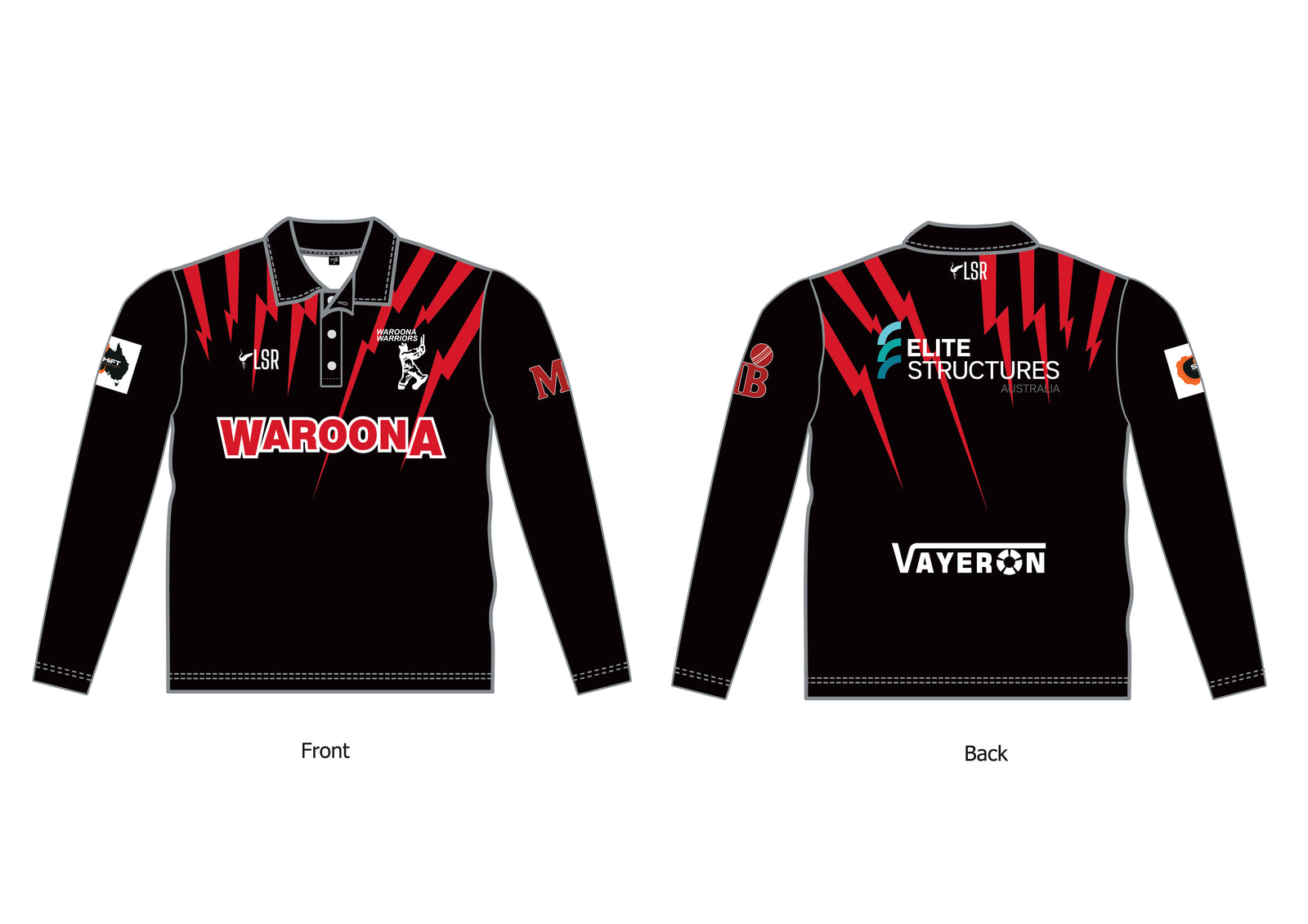 Waroona Warriors Cricket Club - C / F Grade Playing Shirt Long Sleeve