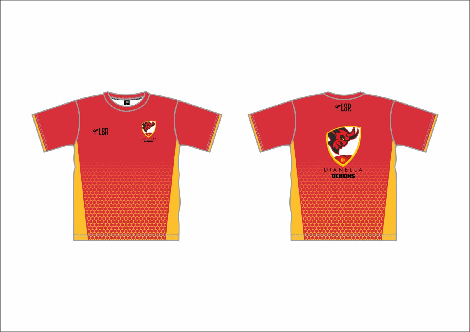 Dianella Cricket Club- Training Shirts-Red Design