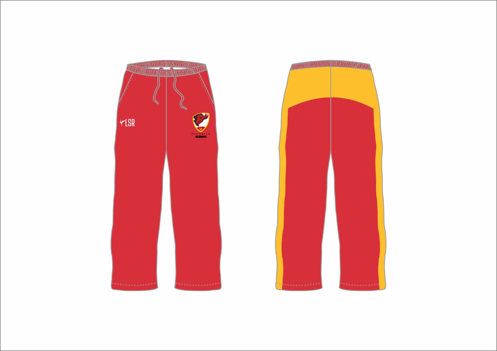 Dianella Cricket Club- Playing Trouser-Red Design