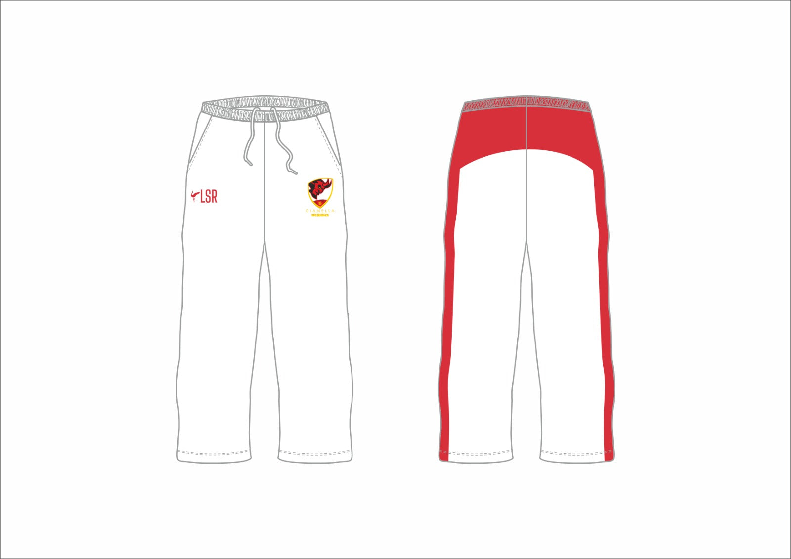 Dianella Cricket Club- Playing Trouser-White Design