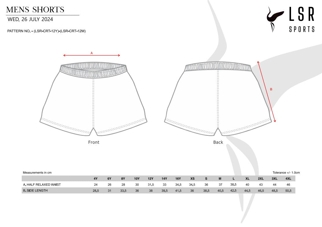 CHRISTMAS ISLAND ROBBERS RUGBY LEAGUE - PLAYING SHORTS