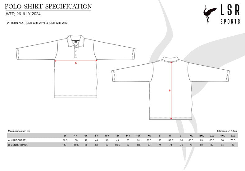 Waroona Warriors Cricket Club - Playing Shirt Long Sleeve