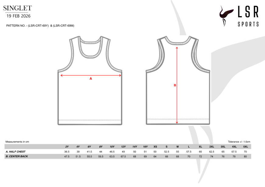 Waroona Warriors Cricket Club- Training Singlets