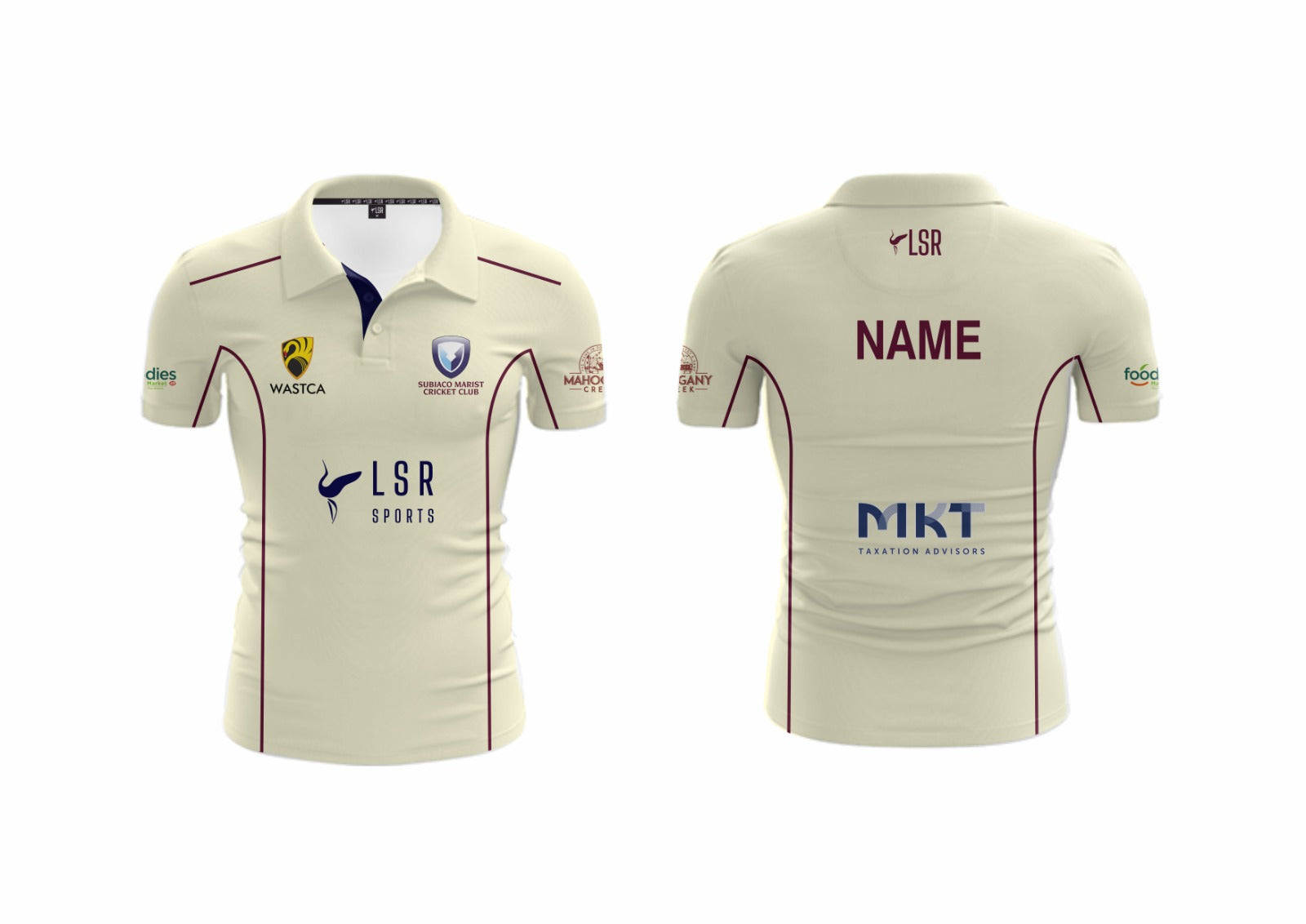 Subiaco Marist Cricket Club Cream Playing Polo Short Sleeves- "Seniors Only"