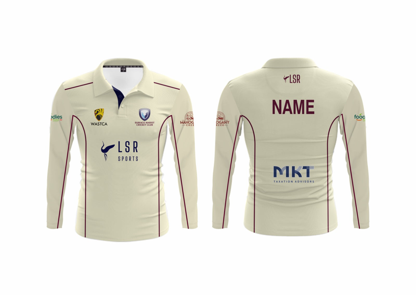 Subiaco Marist Cricket Club Cream Playing Polo Long Sleeves-"Seniors Only"