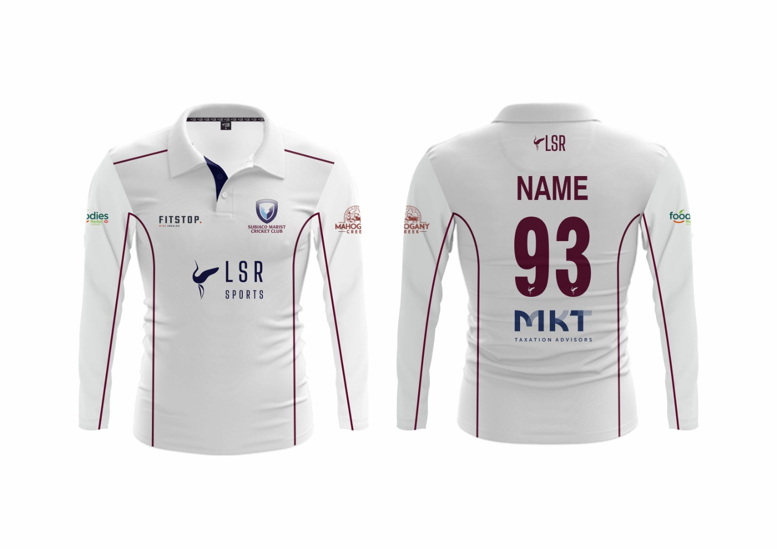 Subiaco Marist Cricket Club White Playing Polo Long Sleeves - Junior