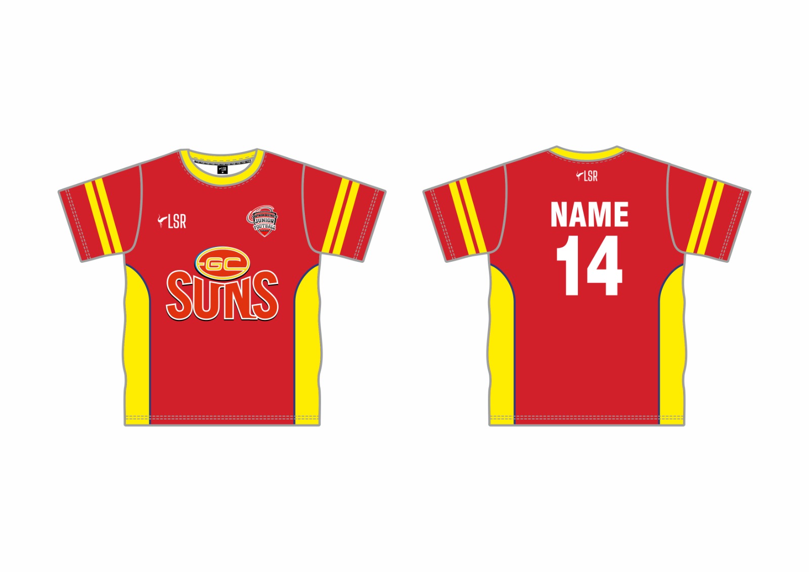 Southern Districts Junior Football Association- U12s Suns Training Shirt