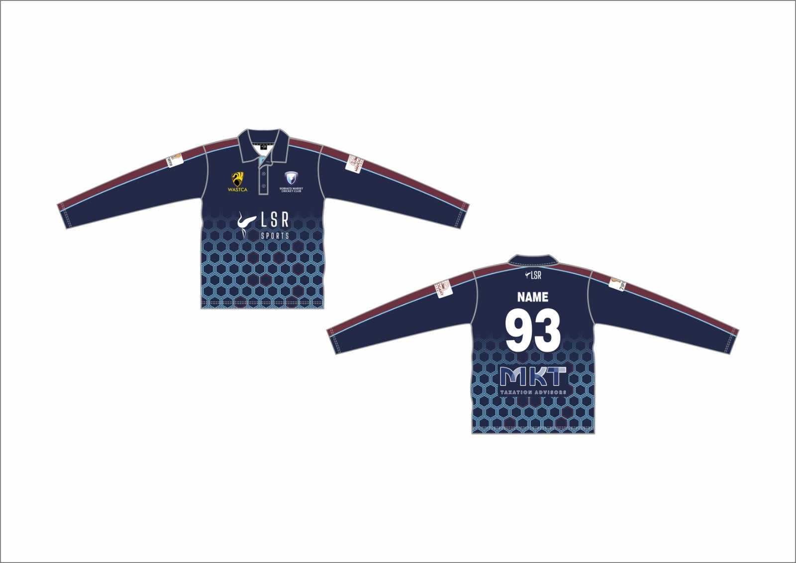 Subiaco Marist Cricket On Field Coloured Playing Polo Long Sleeves-"Seniors Only"