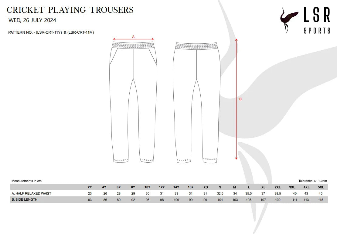 WILLETTON CROWS CRICKET CLUB - WHITE TROUSER