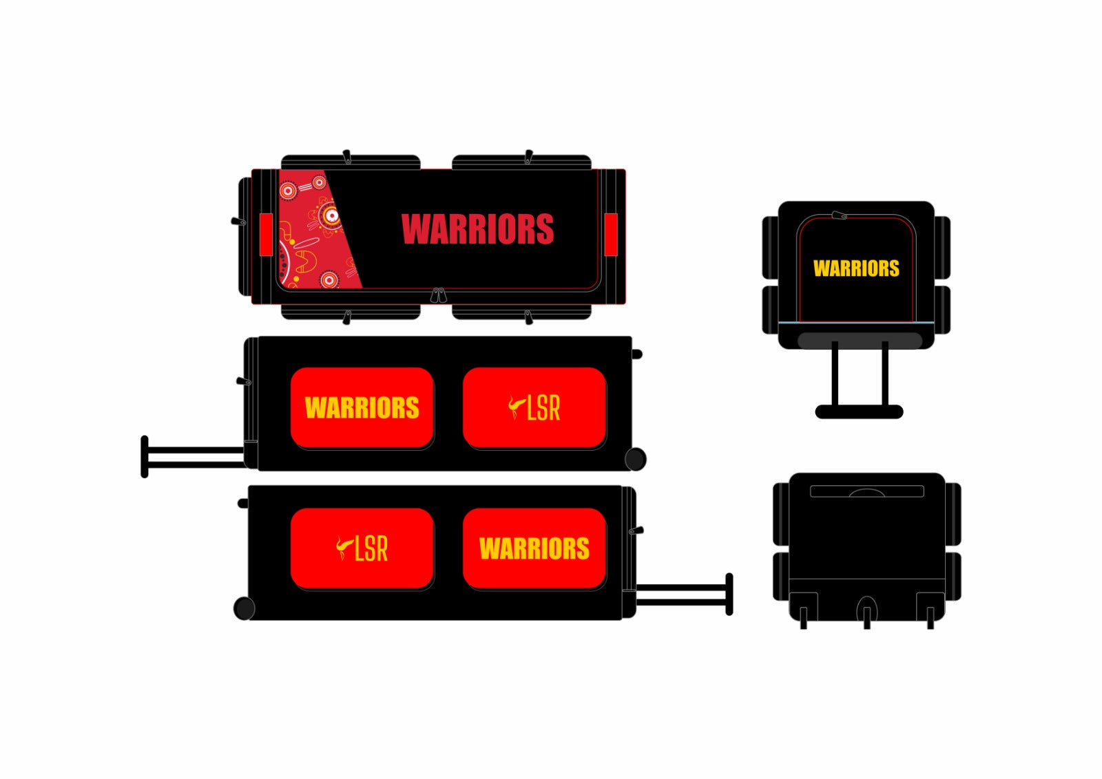 Warriors Basketball & Football Club - Small Trolley Bags