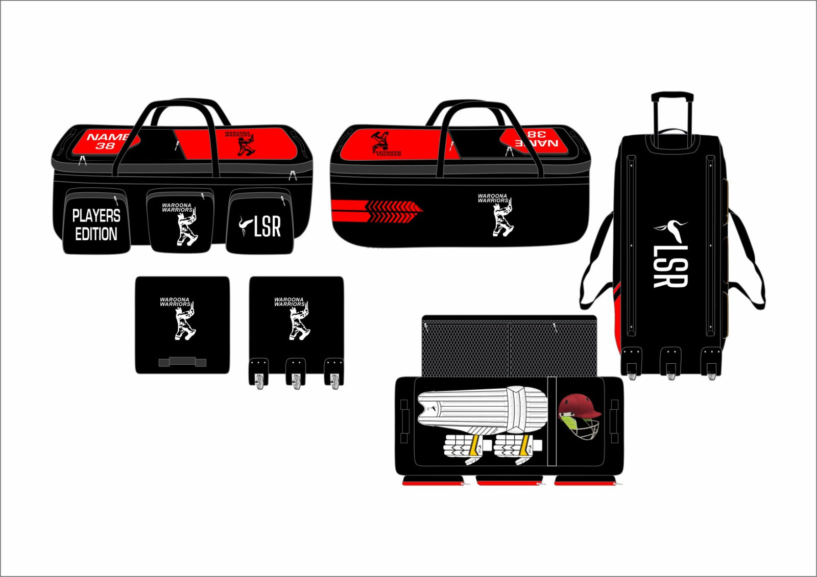 Waroona Warriors Cricket Club - Wheelie Kit Bag