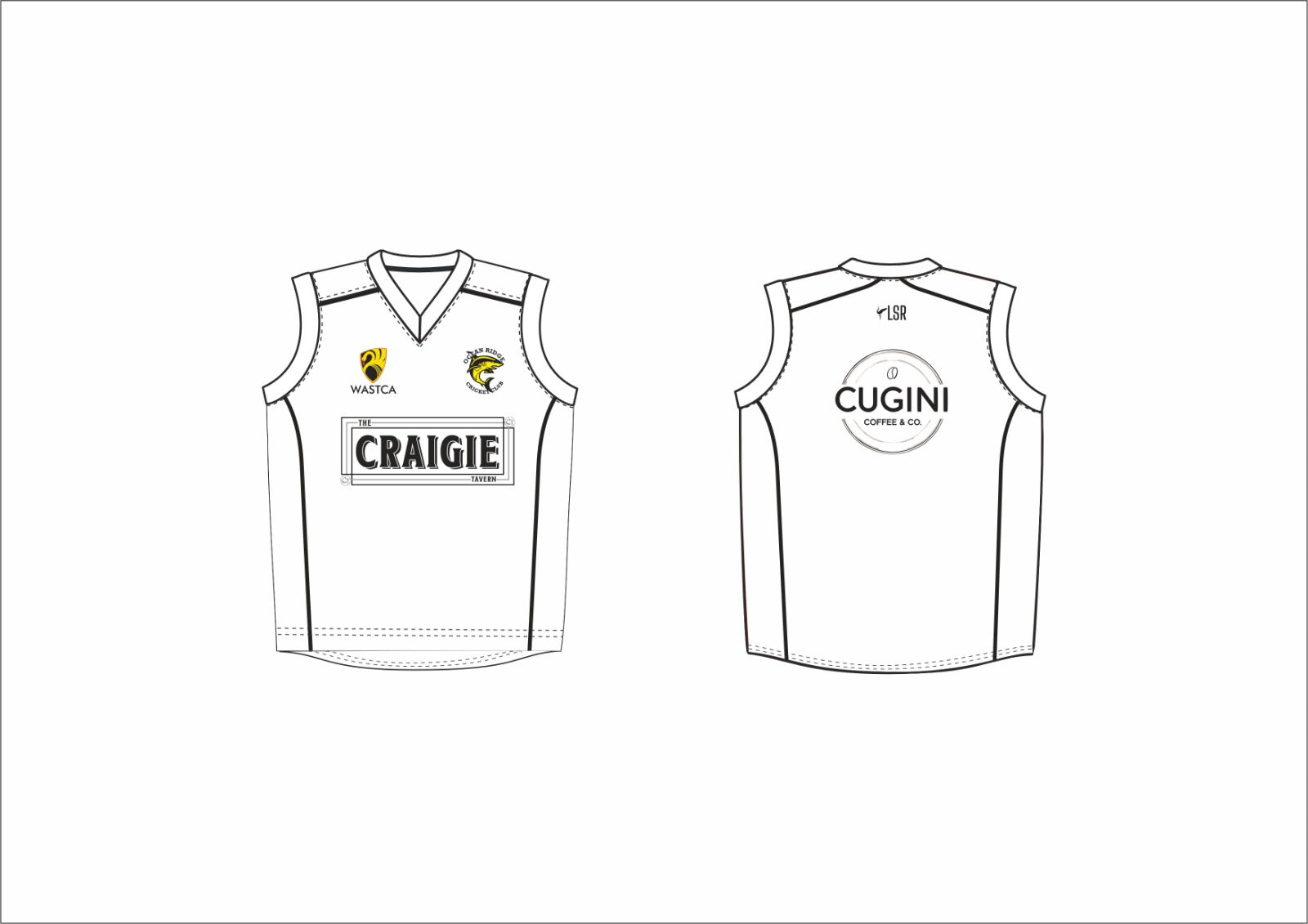 OCEAN RIDGE CRICKET CLUB - WHITE CRICKET SLEEVELESS JUMPER