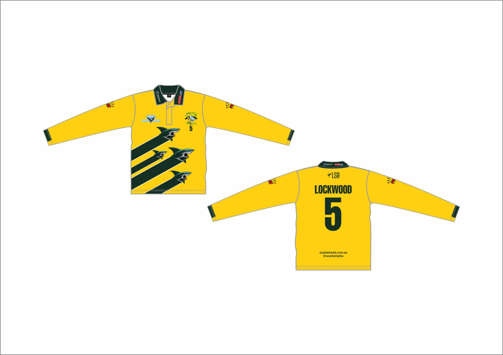 Scarborough Sharks Cricket Club - Playing Polo Shirt Long Sleeve