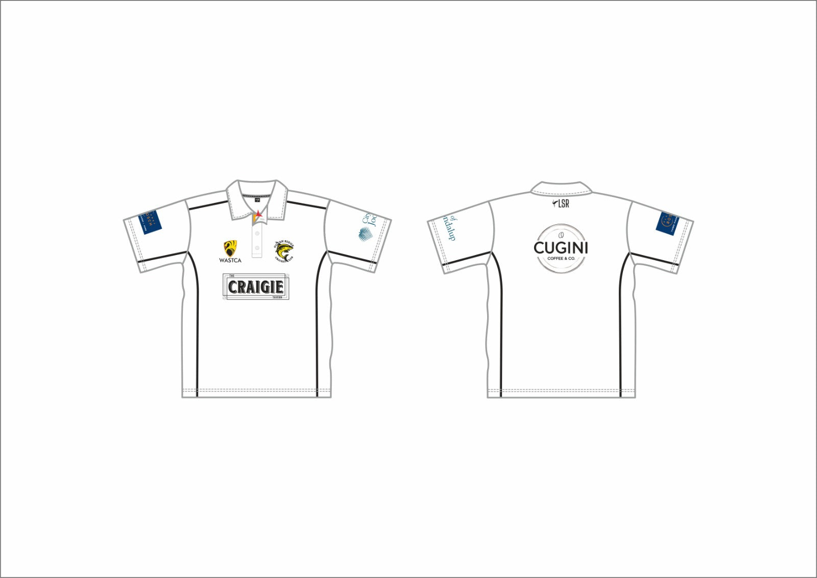 OCEAN RIDGE CRICKET CLUB - WHITE PLAYING SHIRT SHORT SLEEVE