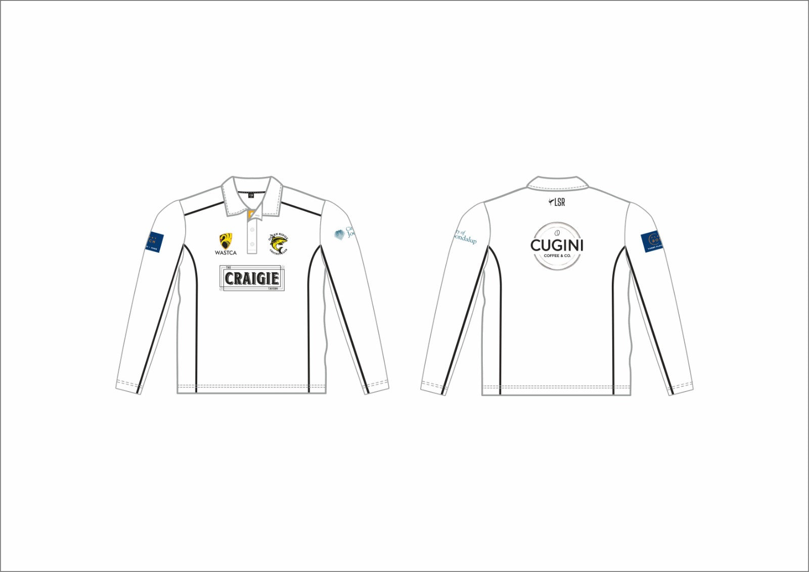 OCEAN RIDGE CRICKET CLUB - WHITE PLAYING SHIRT LONG SLEEVE