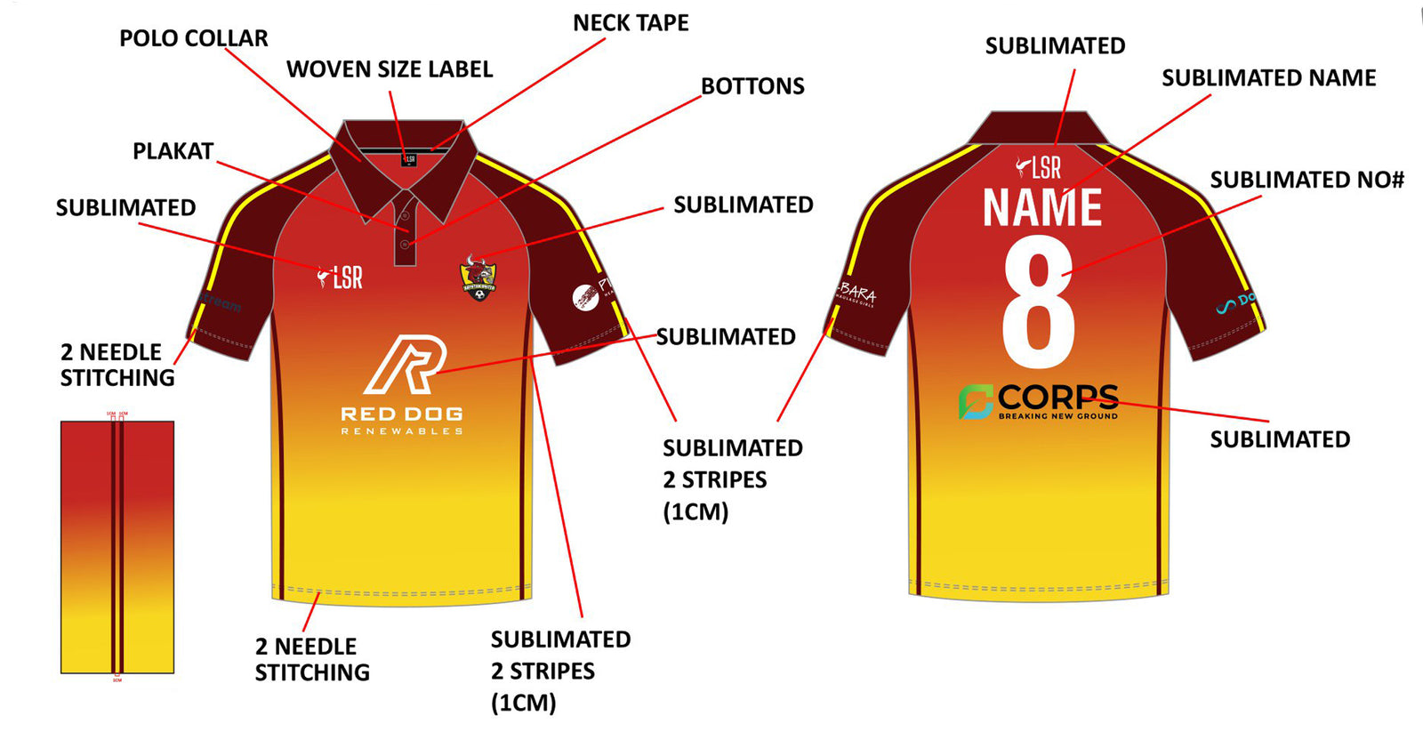 BAYNTON UNITED FOOTBALL CLUB JERSEY - MAROON